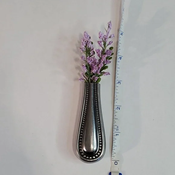 Refrigerator bud vase handcrafted from vintage silverware - Picture 8 of 9